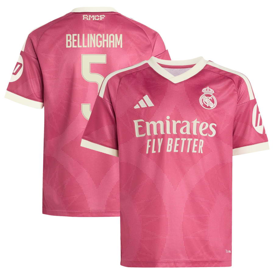 Jude Bellingham Real Madrid adidas Youth 2026/27 Third Replica Jersey - Pink thumbnail 1