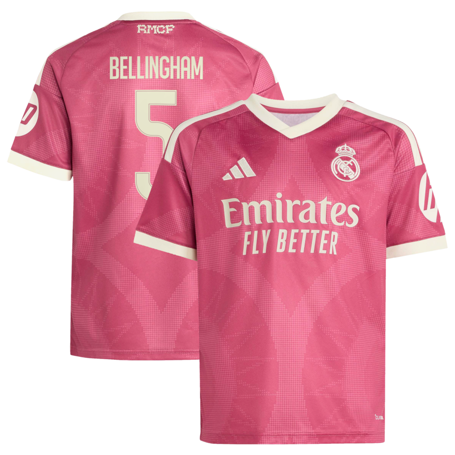 Jude Bellingham Real Madrid adidas Youth 2026/27 Third Replica Jersey - Pink thumbnail 2