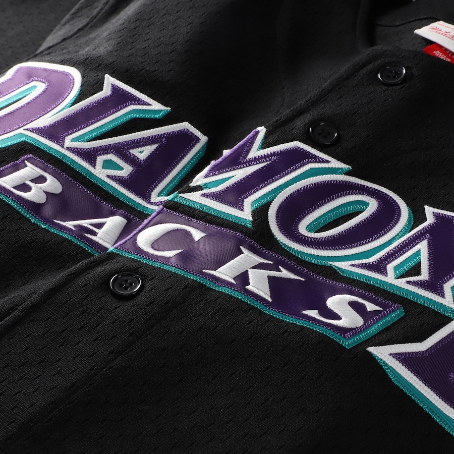 Randy Johnson Arizona Diamondbacks Mitchell & Ness Cooperstown Collection Mesh Batting Practice Button-Up Jersey - Black thumbnail 5