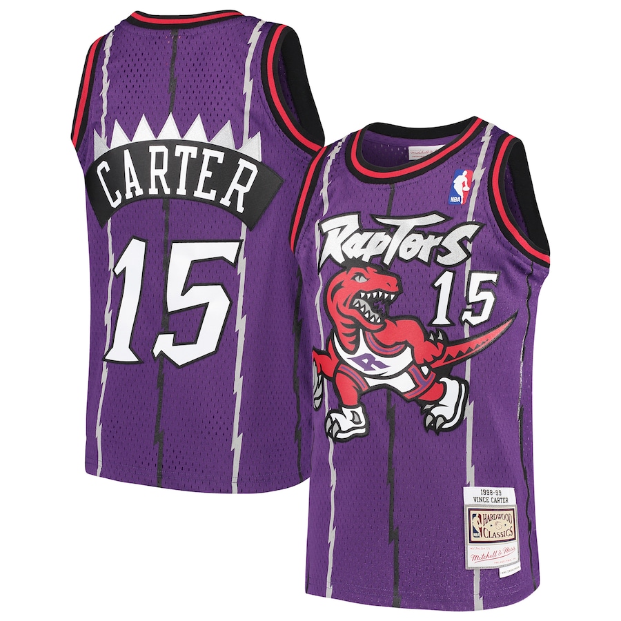 Vince Carter Toronto Raptors Mitchell & Ness Youth 1998/99 Hardwood Classics Swingman Throwback Jersey - Purple thumbnail 2