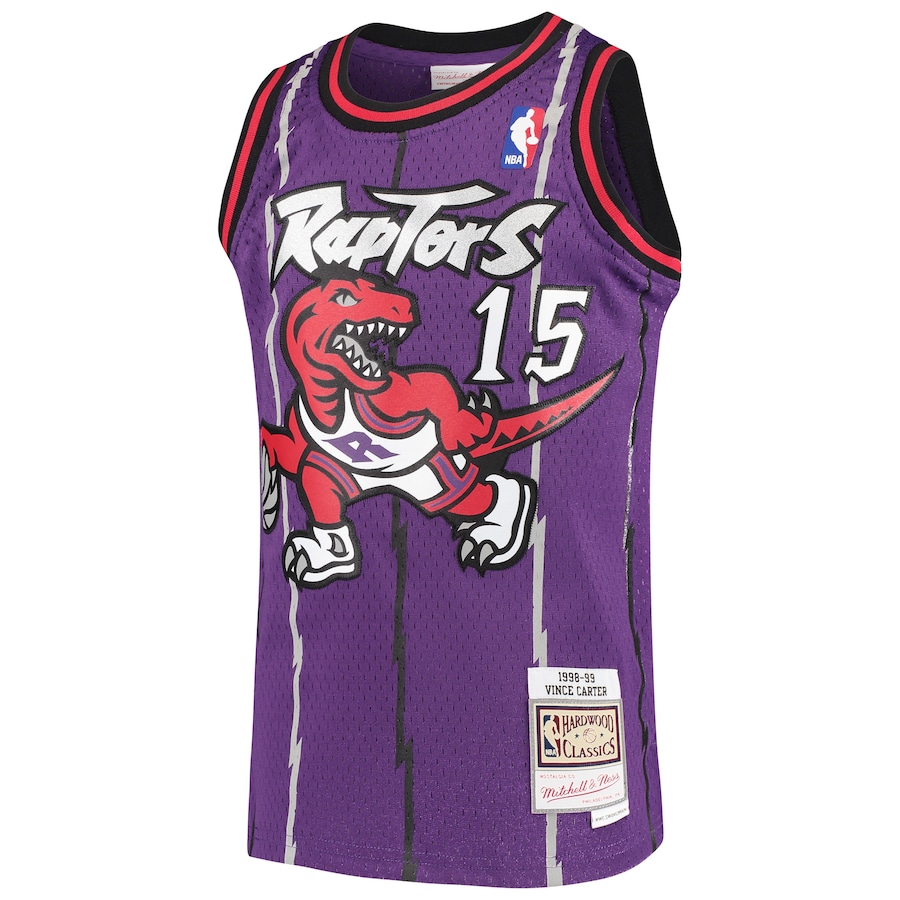 Vince Carter Toronto Raptors Mitchell & Ness Youth 1998/99 Hardwood Classics Swingman Throwback Jersey - Purple thumbnail 3