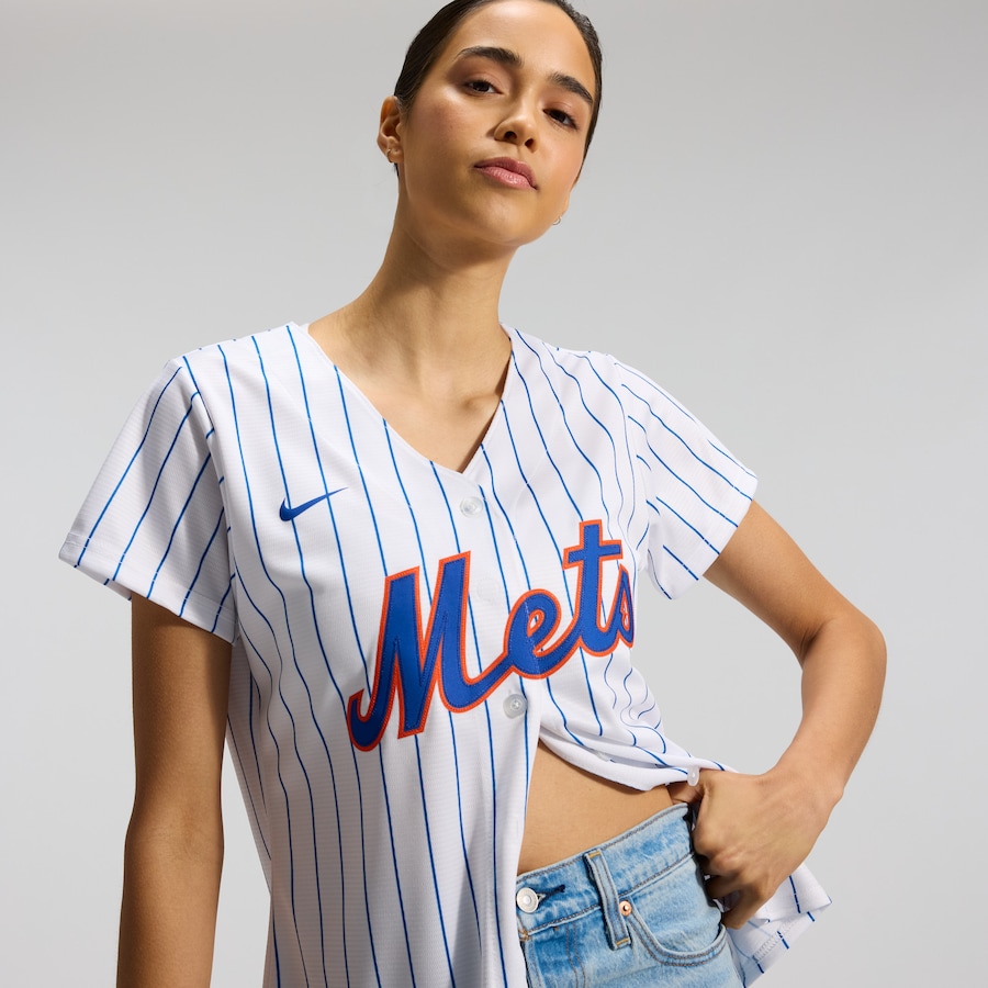 New York Mets Nike Women's Home Replica Team Jersey - White thumbnail 8