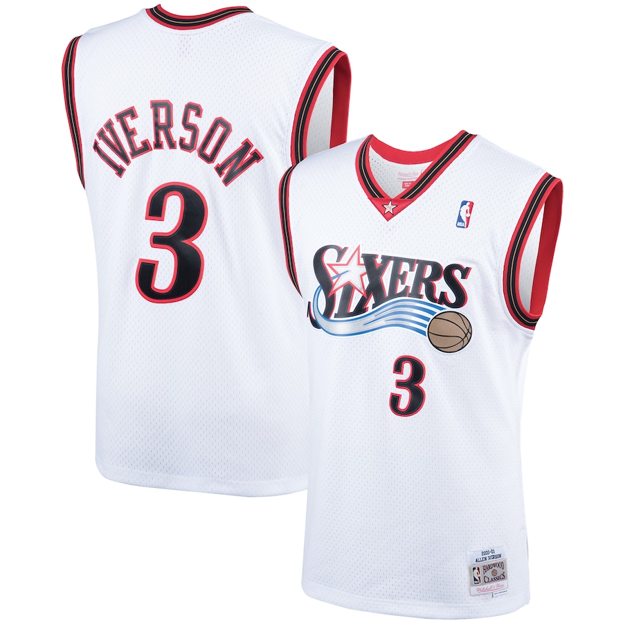 Allen Iverson Philadelphia 76ers Mitchell & Ness Hardwood Classics Swingman Jersey - White thumbnail 2