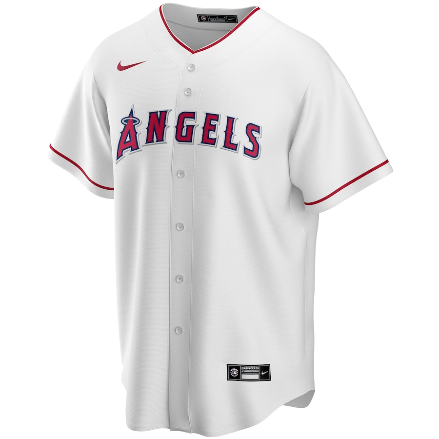 Los Angeles Angels Nike Home Replica Custom Jersey - White thumbnail 3