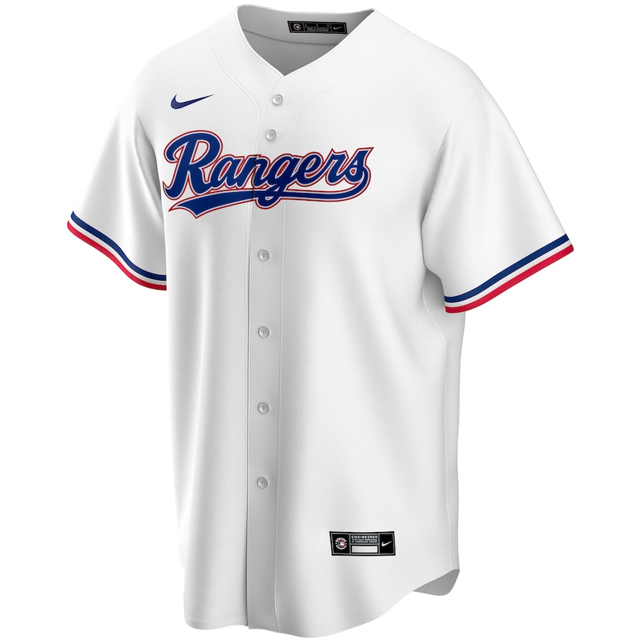 Texas Rangers Nike Home Replica Custom Jersey - White thumbnail 3