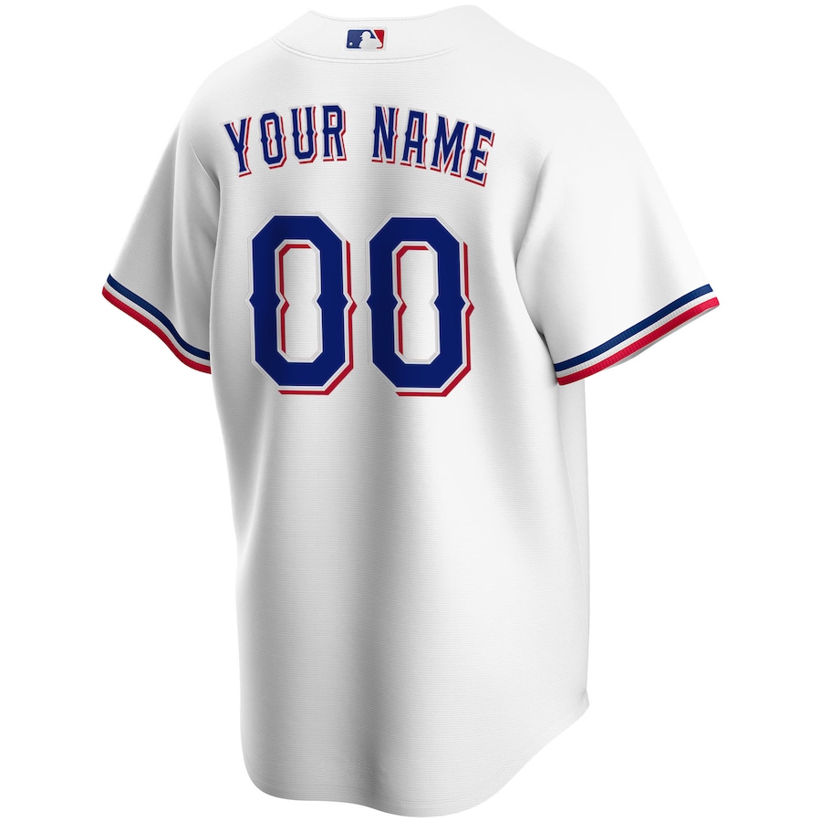 Texas Rangers Nike Home Replica Custom Jersey - White thumbnail 4