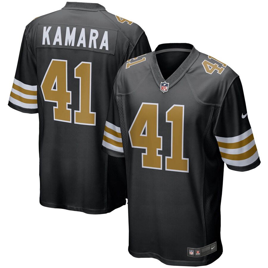 Alvin Kamara New Orleans Saints Nike Alternate Game Jersey - Black thumbnail 1