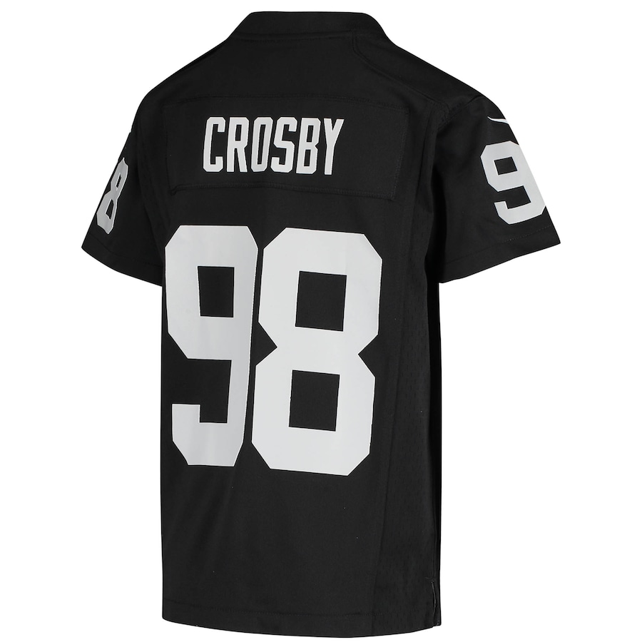 Maxx Crosby Las Vegas Raiders Nike Youth Game Jersey - Black thumbnail 4