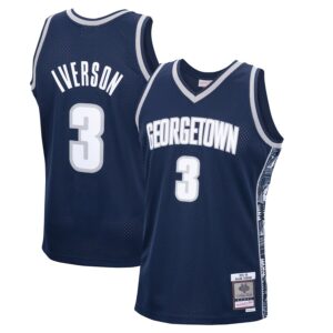 Allen Iverson Georgetown Hoyas Mitchell & Ness 1995/96 Swingman Replica Jersey - Navy