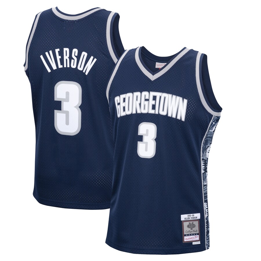 Allen Iverson Georgetown Hoyas Mitchell & Ness 1995/96 Swingman Replica Jersey - Navy thumbnail 1