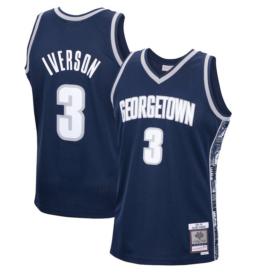 Allen Iverson Georgetown Hoyas Mitchell & Ness 1995/96 Swingman Replica Jersey - Navy thumbnail 2