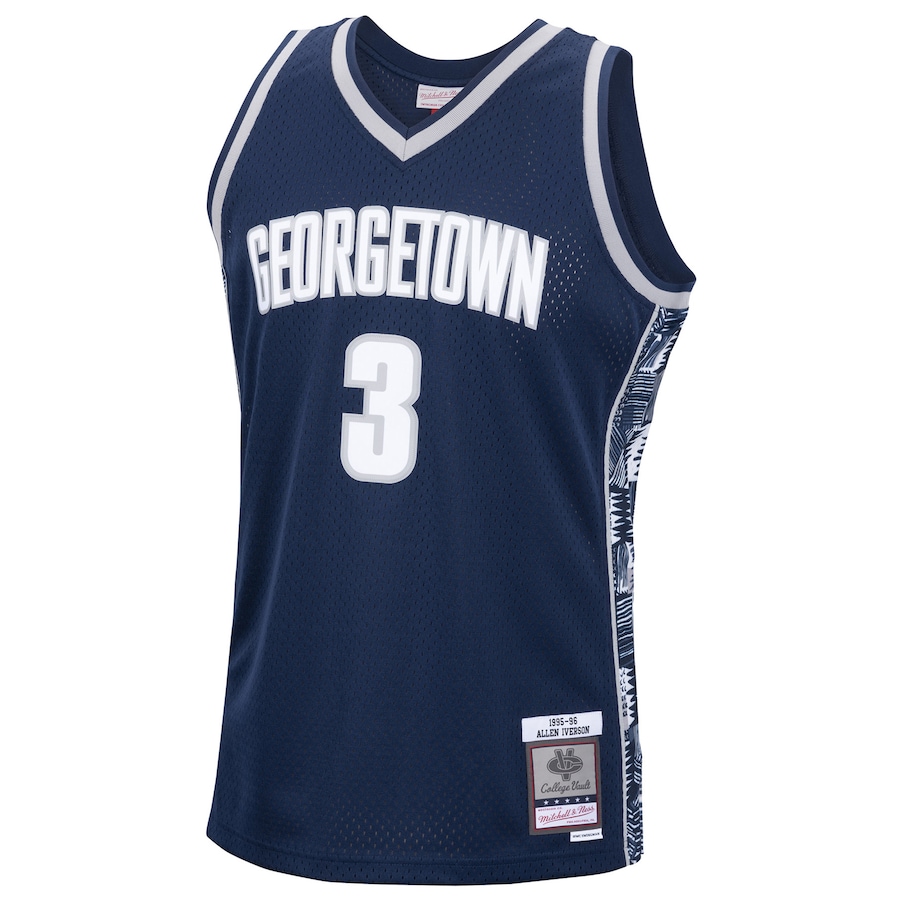 Allen Iverson Georgetown Hoyas Mitchell & Ness 1995/96 Swingman Replica Jersey - Navy thumbnail 3