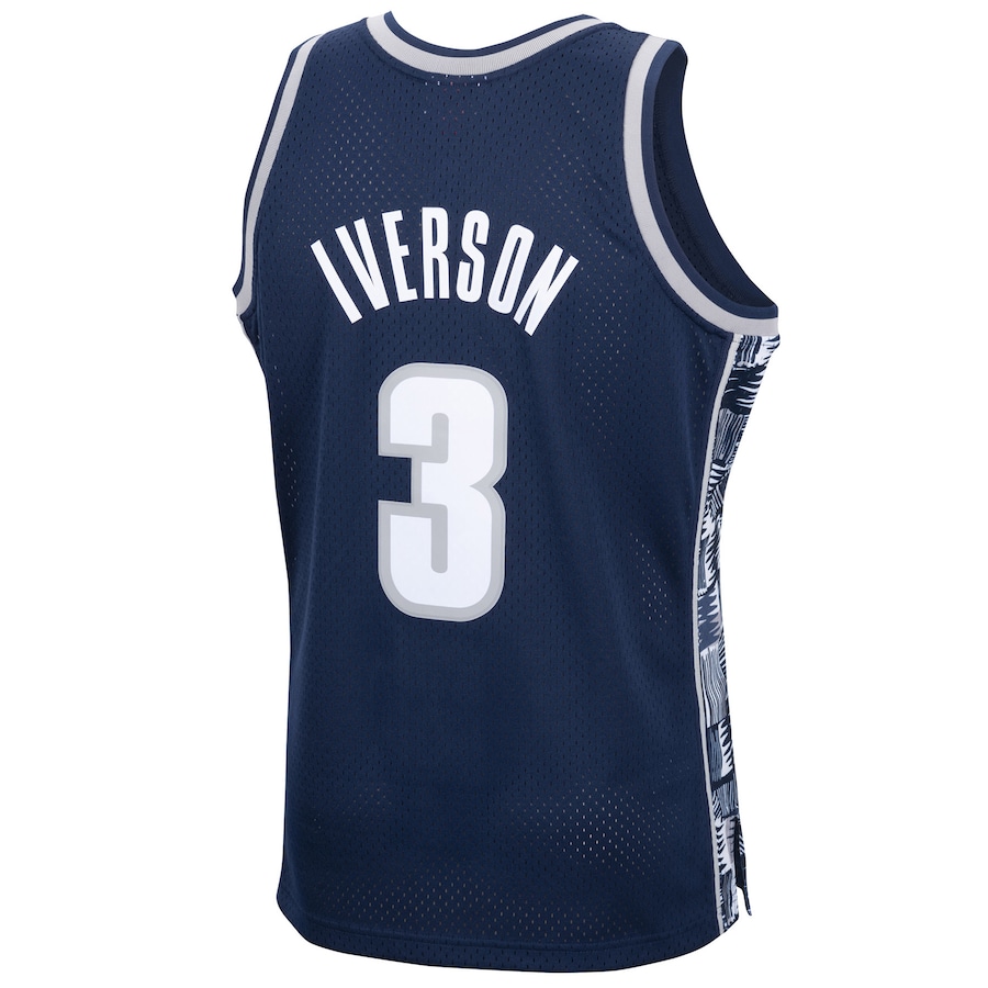 Allen Iverson Georgetown Hoyas Mitchell & Ness 1995/96 Swingman Replica Jersey - Navy thumbnail 4