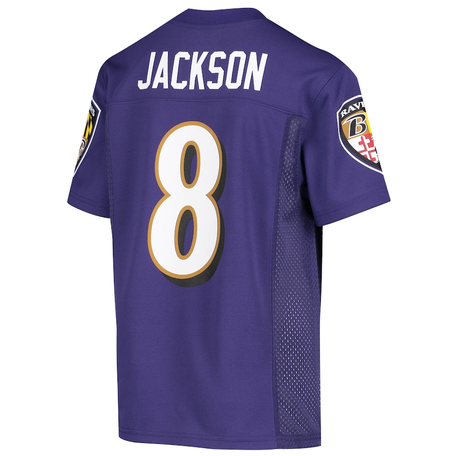Lamar Jackson Baltimore Ravens Youth Replica Jersey - Purple thumbnail 4