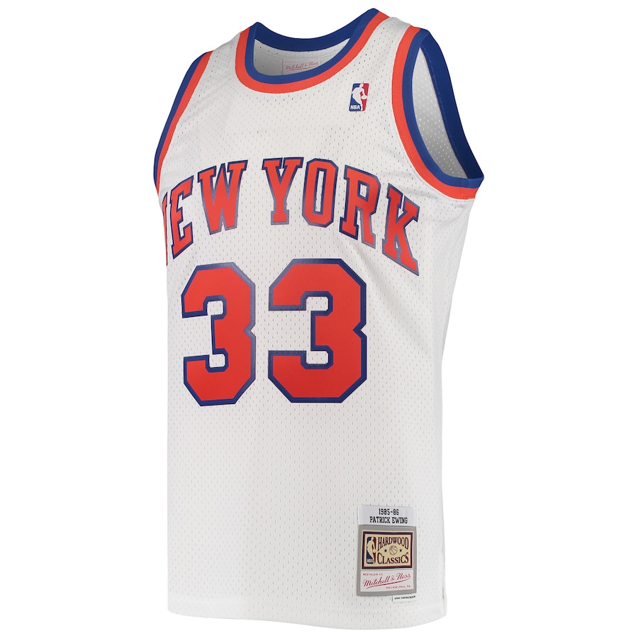 Patrick Ewing New York Knicks Mitchell & Ness 1985/86 Hardwood Classics Swingman Jersey - White thumbnail 3