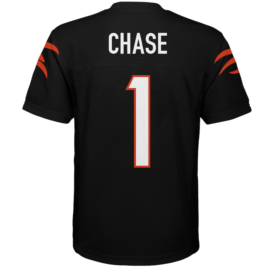 Ja'Marr Chase Cincinnati Bengals Youth Replica Jersey - Black thumbnail 4