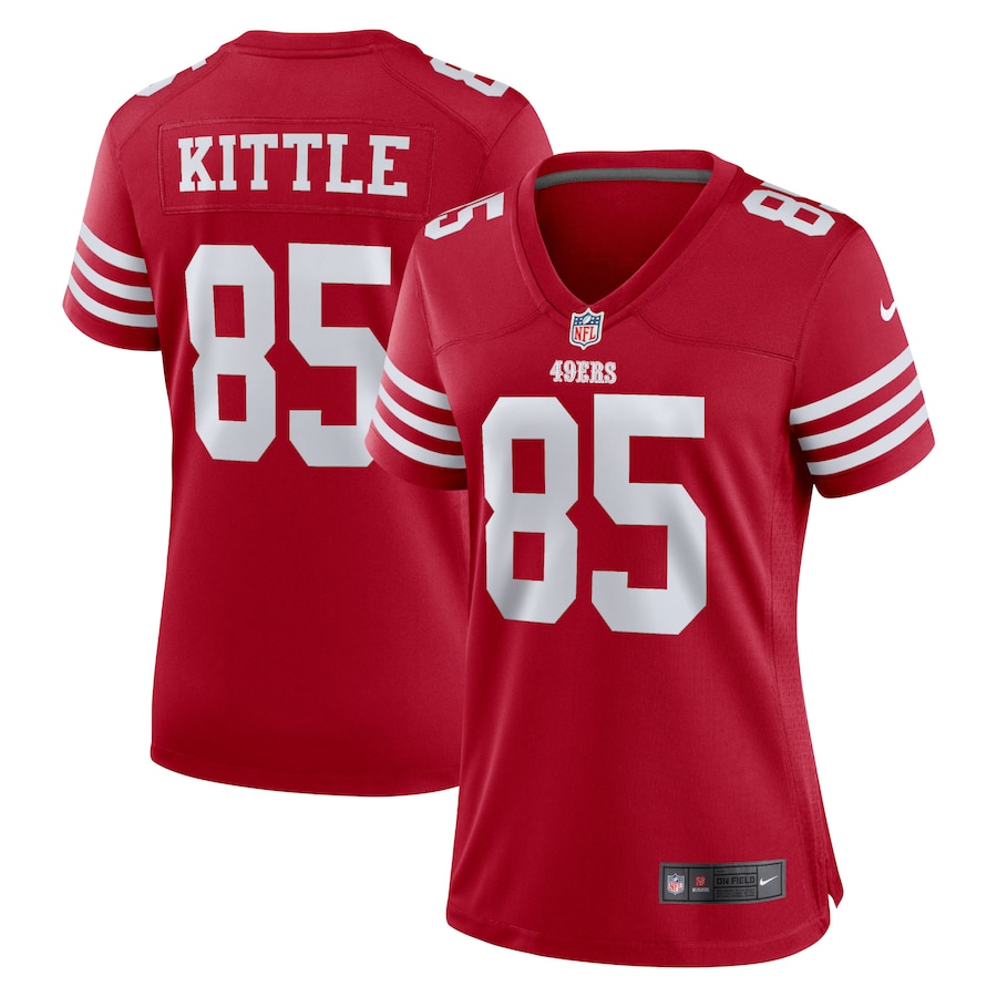 George Kittle San Francisco 49ers Nike Women's Team Game Player Jersey - Scarlet thumbnail 2