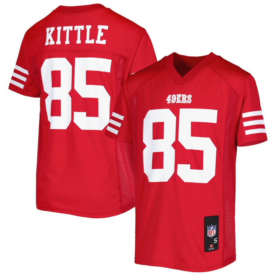 George Kittle San Francisco 49ers Youth Replica Jersey - Scarlet thumbnail 2