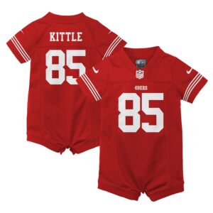 George Kittle San Francisco 49ers Nike Newborn Romper Game Jersey - Scarlet