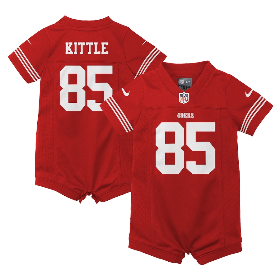 George Kittle San Francisco 49ers Nike Newborn Romper Game Jersey - Scarlet thumbnail 2
