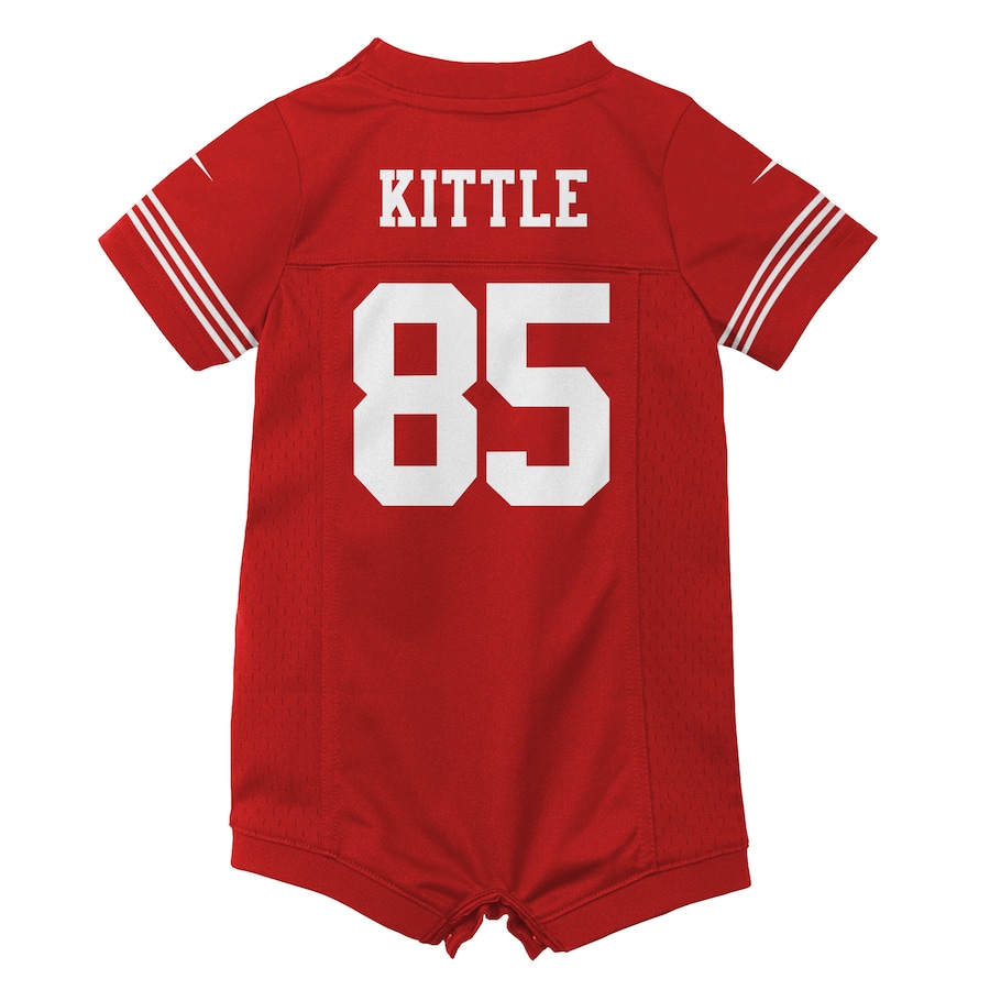 George Kittle San Francisco 49ers Nike Newborn Romper Game Jersey - Scarlet thumbnail 4
