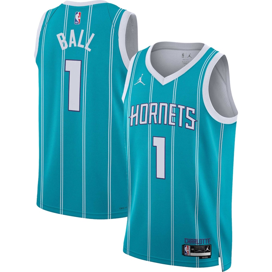 LaMelo Ball Charlotte Hornets Jordan Brand Unisex Swingman Jersey - Icon Edition - Teal thumbnail 2