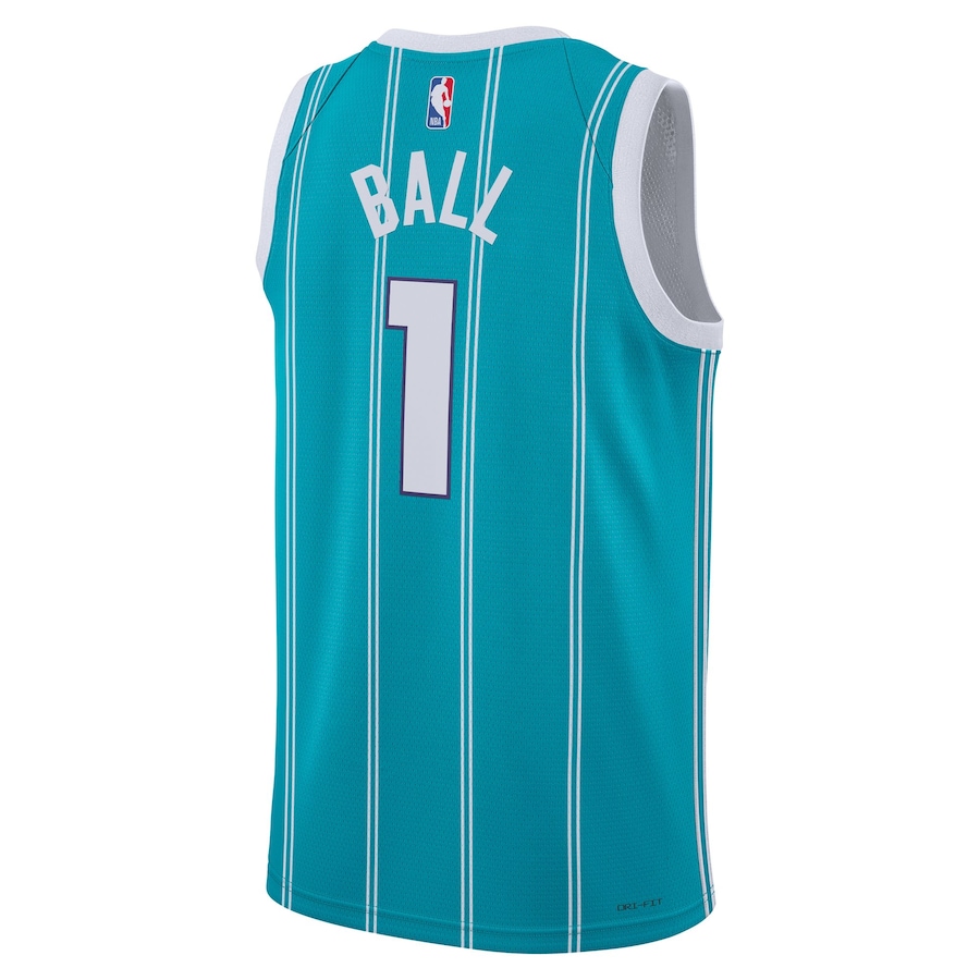 LaMelo Ball Charlotte Hornets Jordan Brand Unisex Swingman Jersey - Icon Edition - Teal thumbnail 4