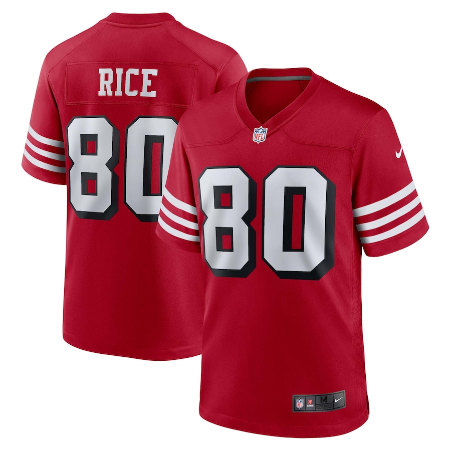Jerry Rice San Francisco 49ers Nike Retired Player Alternate Game Jersey - Scarlet thumbnail 2