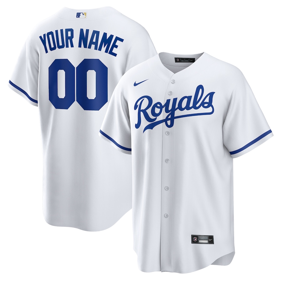 Kansas City Royals Nike Replica Custom Jersey - White thumbnail 2