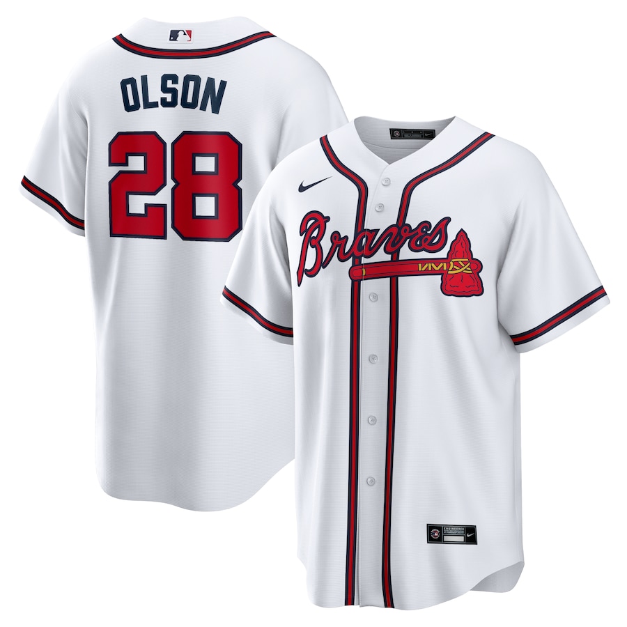 Matt Olson Atlanta Braves Nike Home Replica Player Jersey - White thumbnail 2