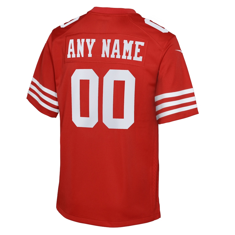 San Francisco 49ers Nike Youth Game Custom Jersey - Scarlet thumbnail 4