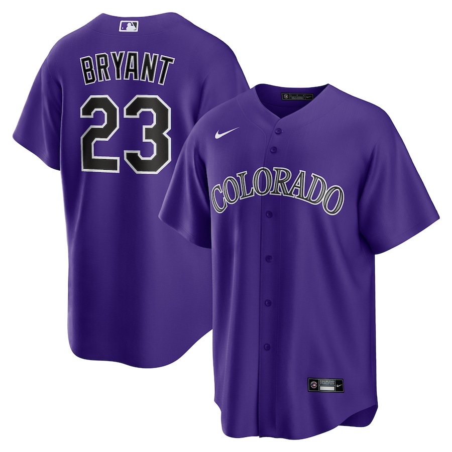 Kris Bryant Colorado Rockies Nike Alternate Replica Player Jersey - Purple thumbnail 2
