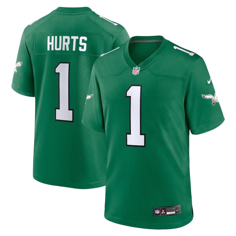 Jalen Hurts Philadelphia Eagles Nike Youth Game Jersey - Kelly Green thumbnail 2