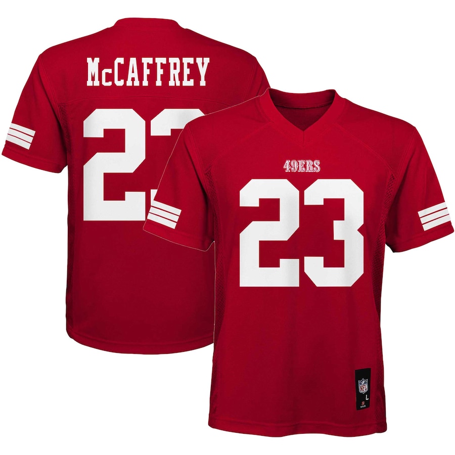 Christian McCaffrey San Francisco 49ers Youth Replica Jersey - Scarlet thumbnail 2