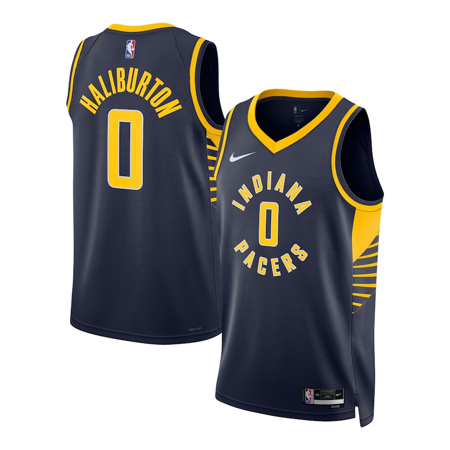 Tyrese Haliburton Indiana Pacers Nike Unisex Swingman Jersey - Icon Edition - Navy thumbnail 2