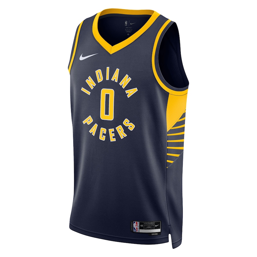 Tyrese Haliburton Indiana Pacers Nike Unisex Swingman Jersey - Icon Edition - Navy thumbnail 3
