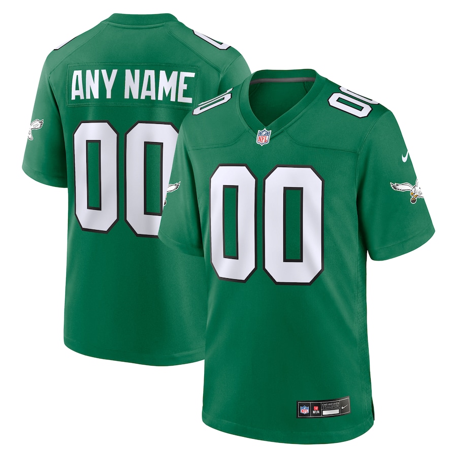 Philadelphia Eagles Nike Alternate Custom Game Jersey - Kelly Green thumbnail 2