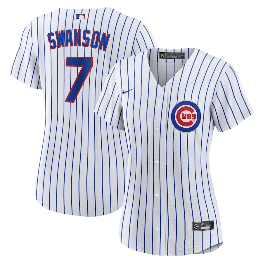 Dansby Swanson Chicago Cubs Nike Women's Home Replica Player Jersey - White/Royal thumbnail 2