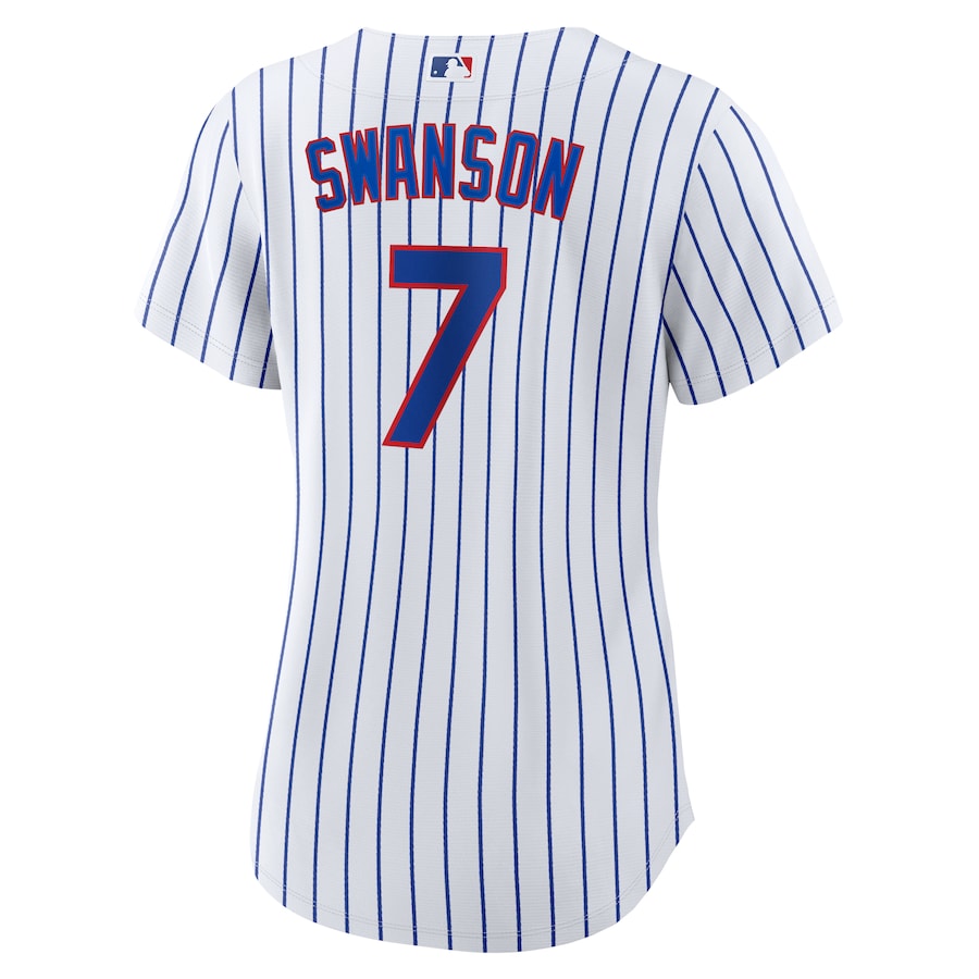 Dansby Swanson Chicago Cubs Nike Women's Home Replica Player Jersey - White/Royal thumbnail 4