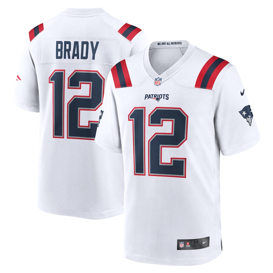 Tom Brady New England Patriots Nike Retired Game Jersey - White thumbnail 2