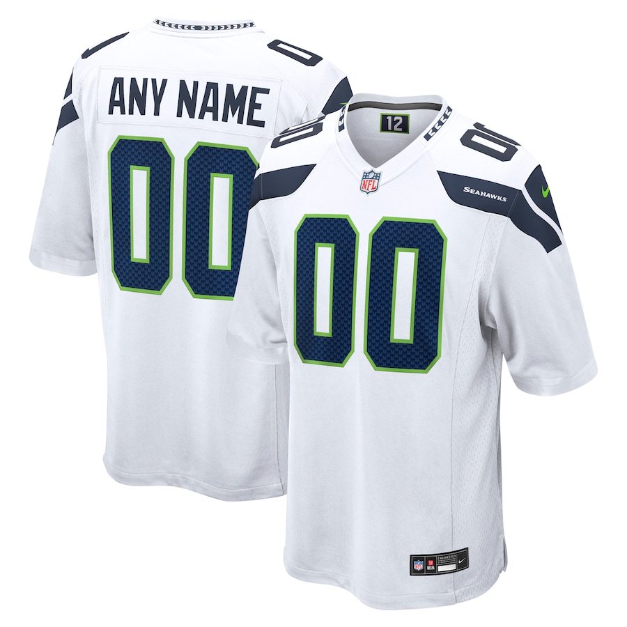 Seattle Seahawks Nike Custom Game Jersey - White thumbnail 2