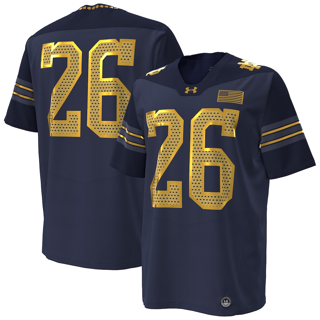 #26 Notre Dame Fighting Irish Under Armour 2026 Shamrock Series Replica Football Jersey - Navy